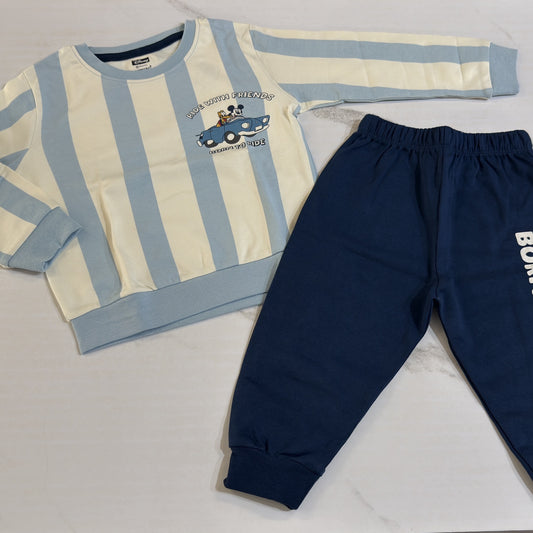 Mickey Blue Strips Full Sleeve set