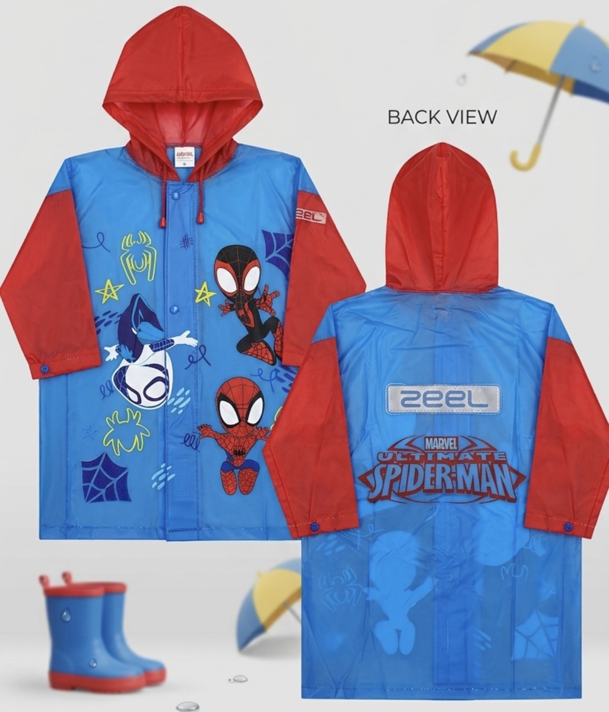 Kids Spider-Man Hooded Raincoat