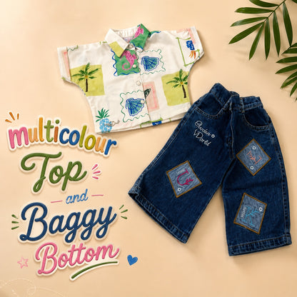 Multicolour Top-Bottom Set
