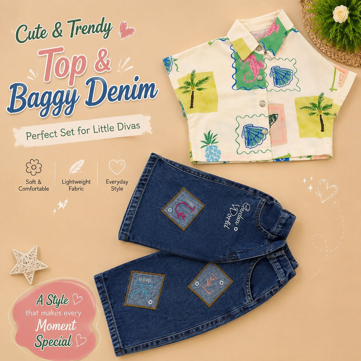 Multicolour Top-Bottom Set