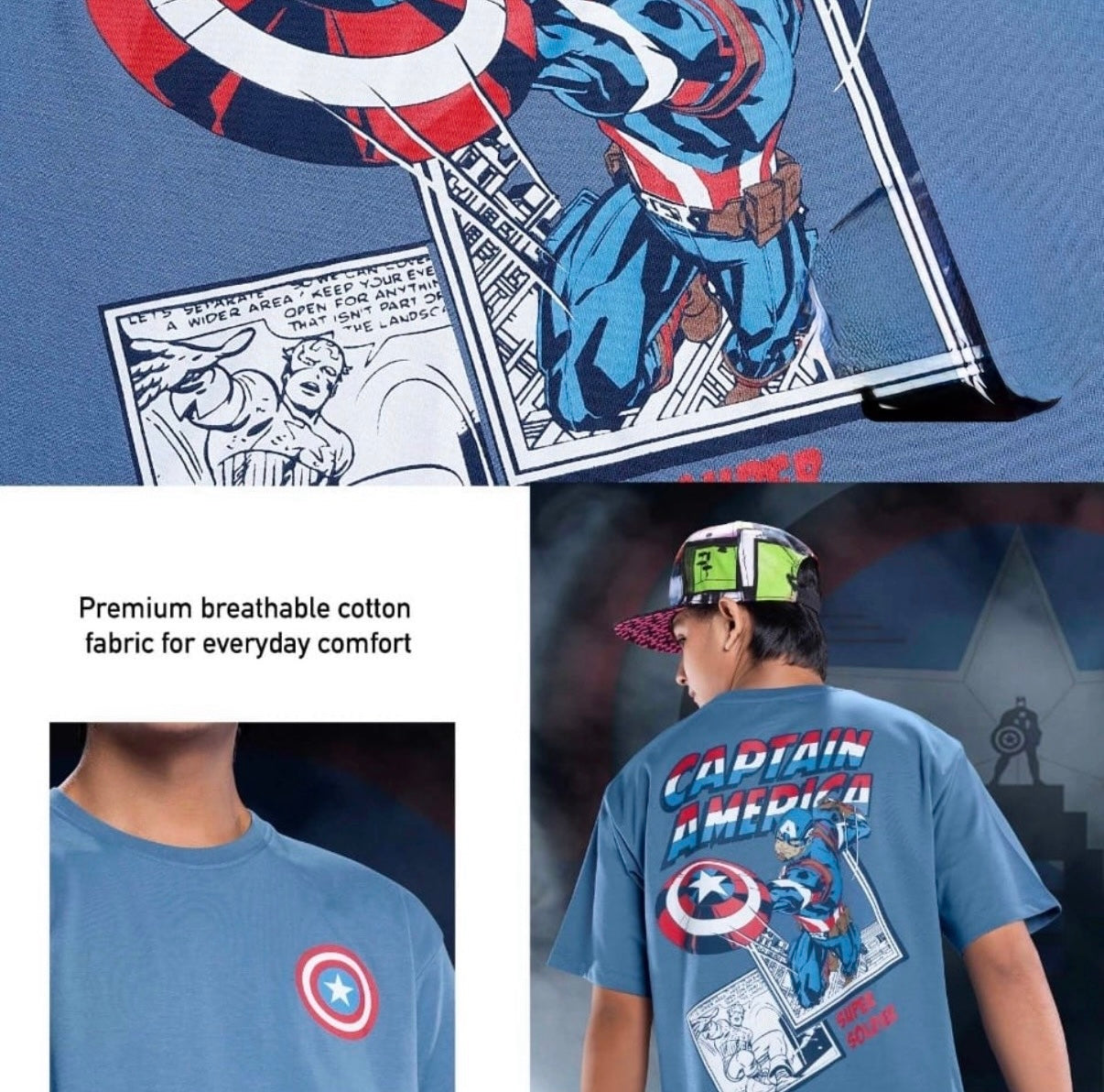 Marvel Captain America vintage  Oversized Drop shoulder