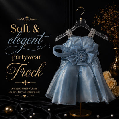 Glowy Sea Blue Party Frock