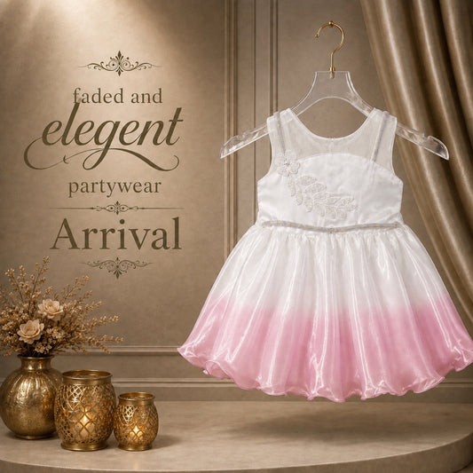Cute White-Pink Party Frock