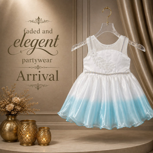 Cute White-sky Party Frock