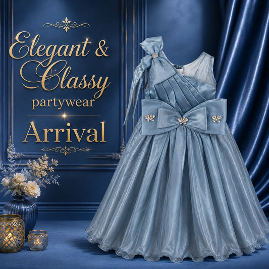 Long Glowy Sea Blue Party Frock