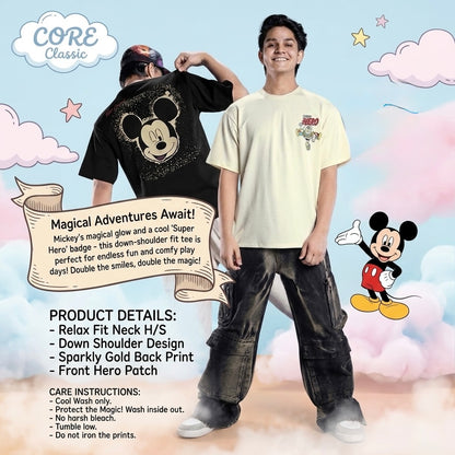 Disney mickey "Core Classic" Black Oversized Drop shoulder