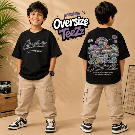Oversize Premium Black Mushroom TeeZz ^