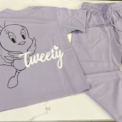 Purple Tweety Disney 2-Piece Cordset | Premium Cotton Co-Ord Set