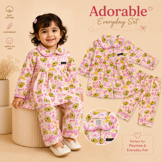 Baby Pink Semi Frock set
