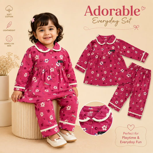Rani Pink Semi Frock set