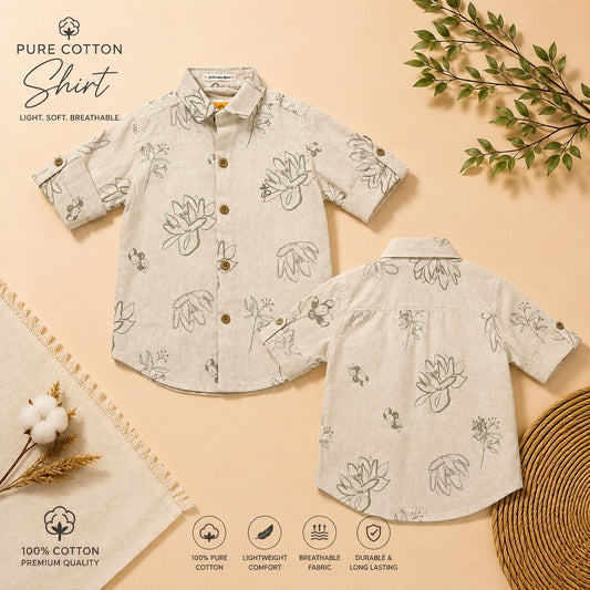 Boxy Fit Pure Cotton Old school Printed Shirt
