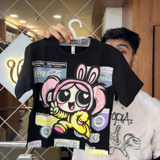 Oversize Black Disney Printed Tshirt