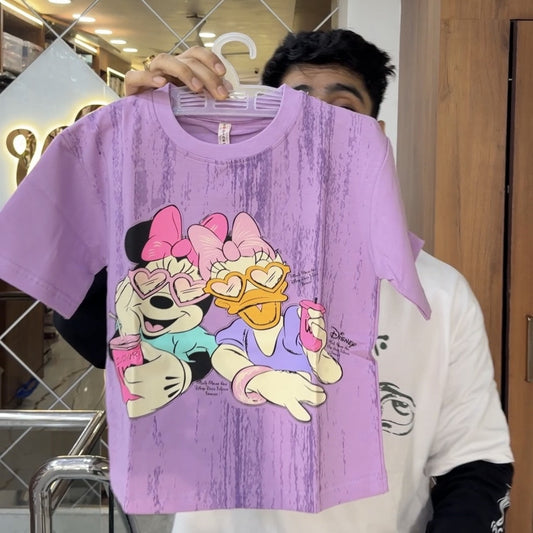 Oversize Purple Disney Printed Tshirt