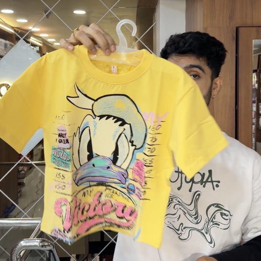 Oversize Yellow Disney Printed Tshirt