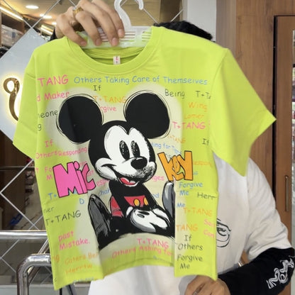Oversize Green Disney Printed Tshirt