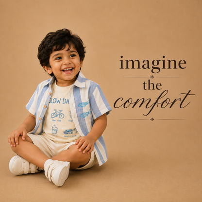 Blue : Khadi Cotton 3 Piece Set