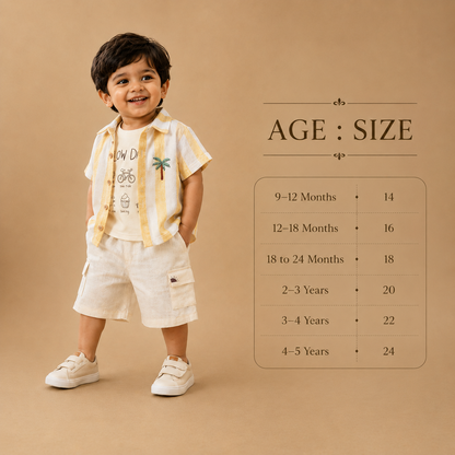 Yellow : Khadi Cotton 3 Piece Set