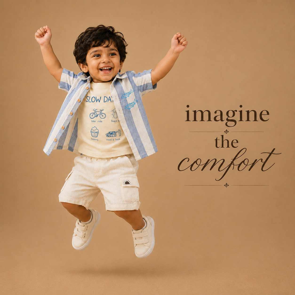 Blue : Khadi Cotton 3 Piece Set