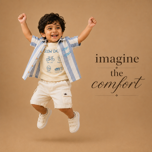 Blue : Khadi Cotton 3 Piece Set