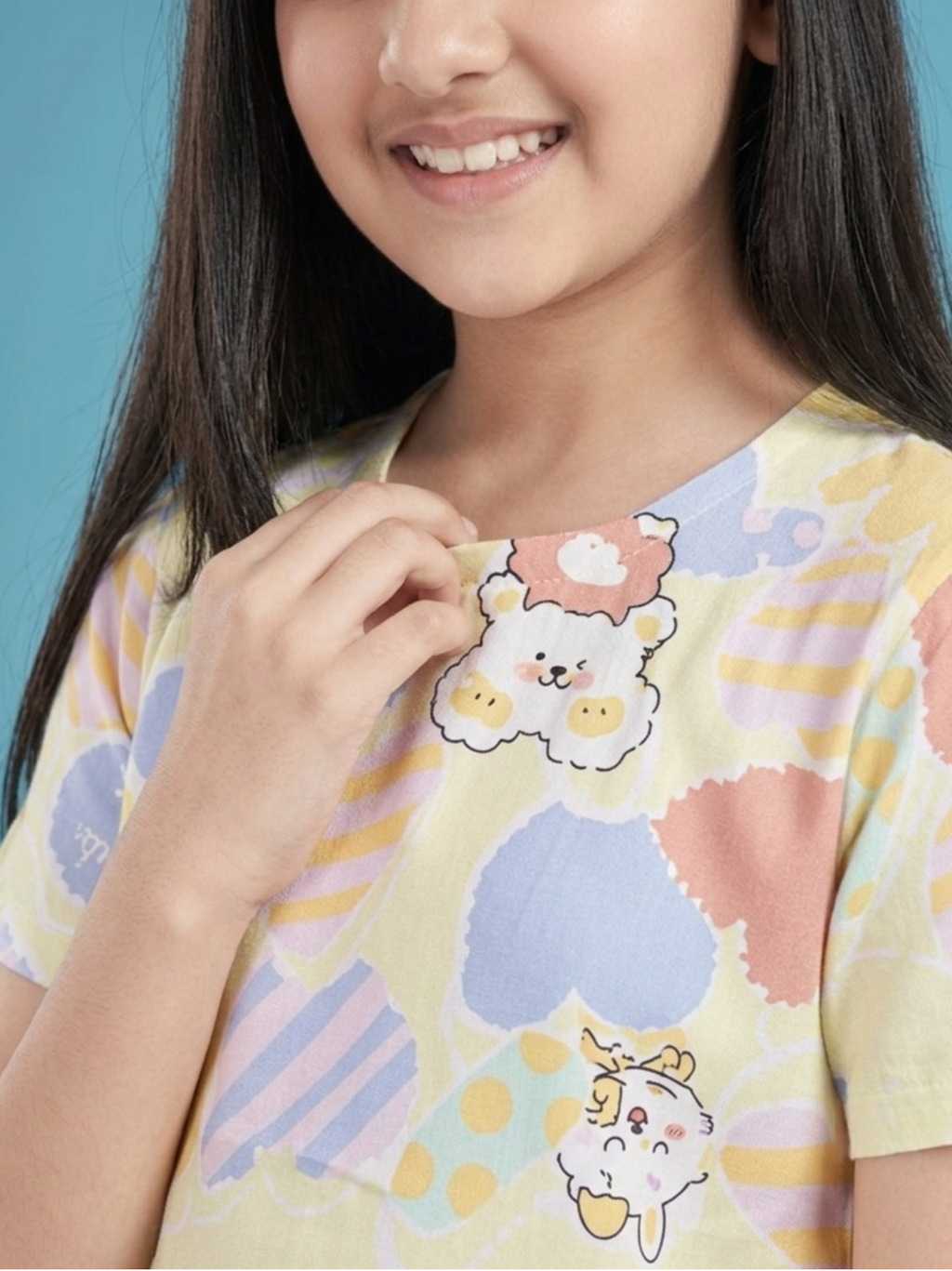 Vibrant Pastel Summer Co-ord Set for Girls