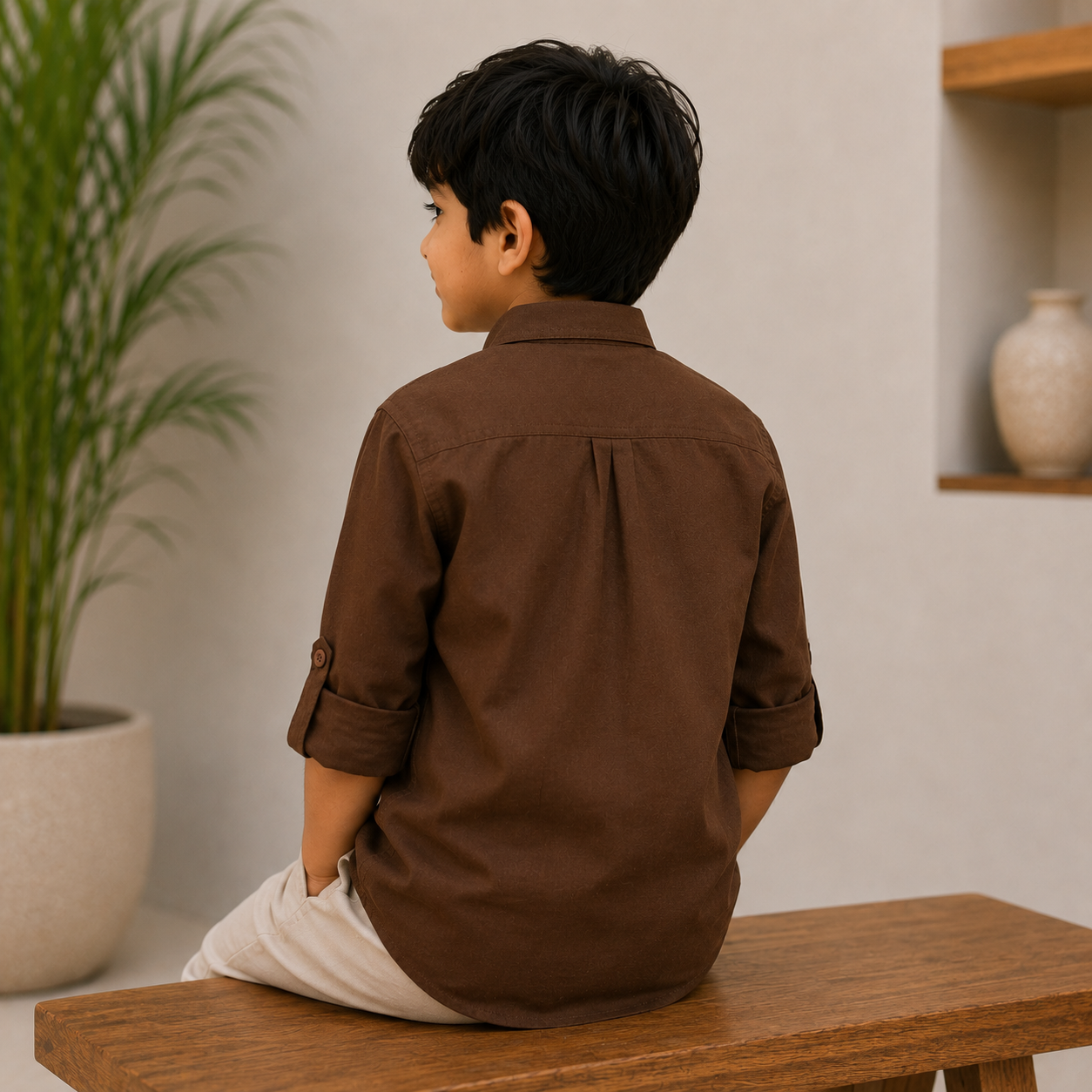 Plain Brown - Pure Cotton Shirt