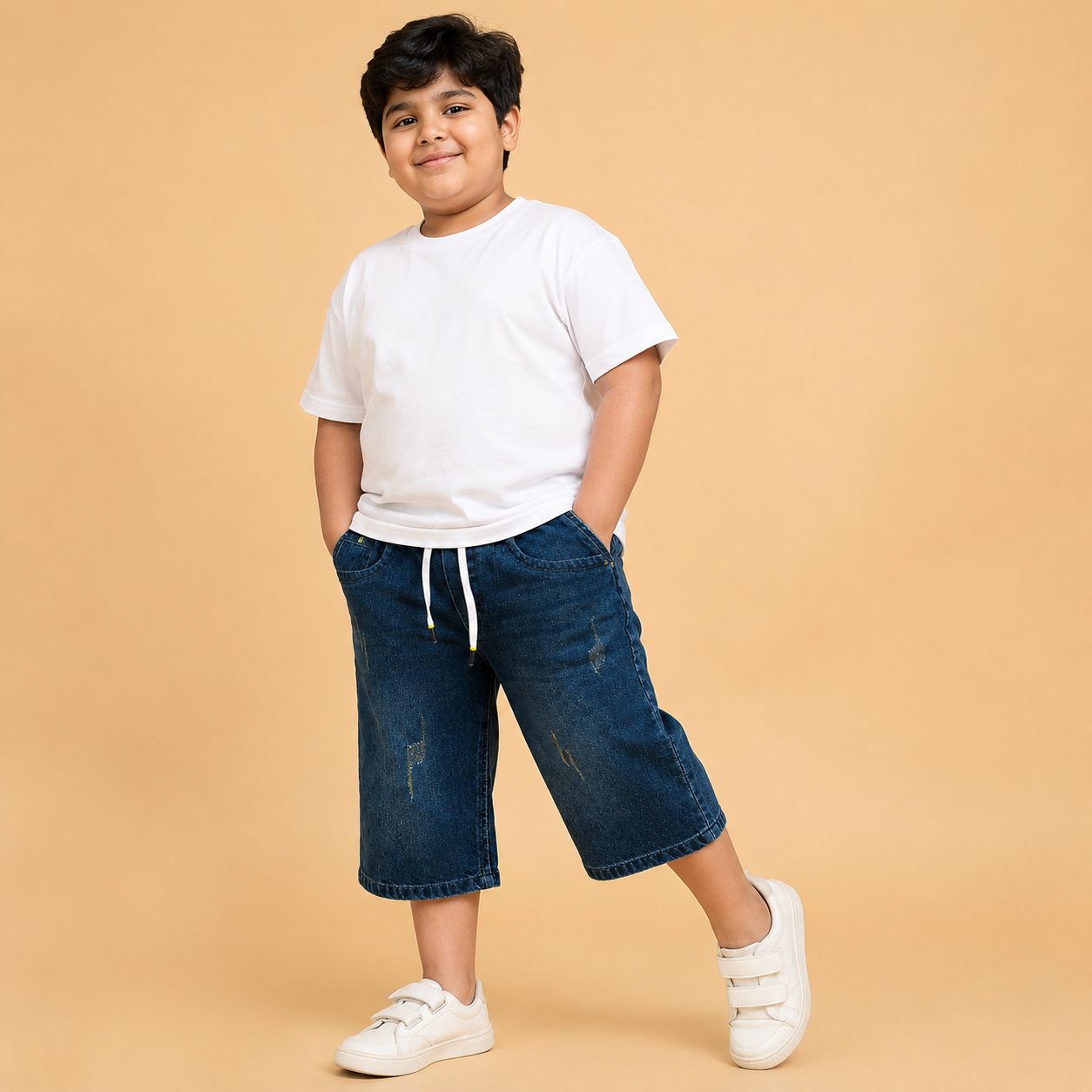 Denim Capri Faded dark blue ( unisex )
