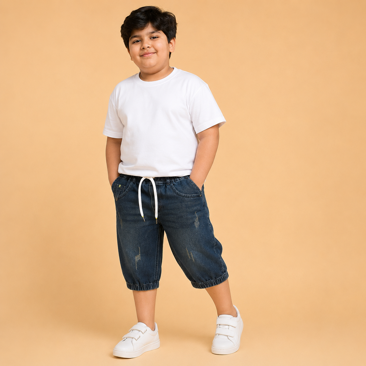 Denim Capri Faded dark blue ( unisex )