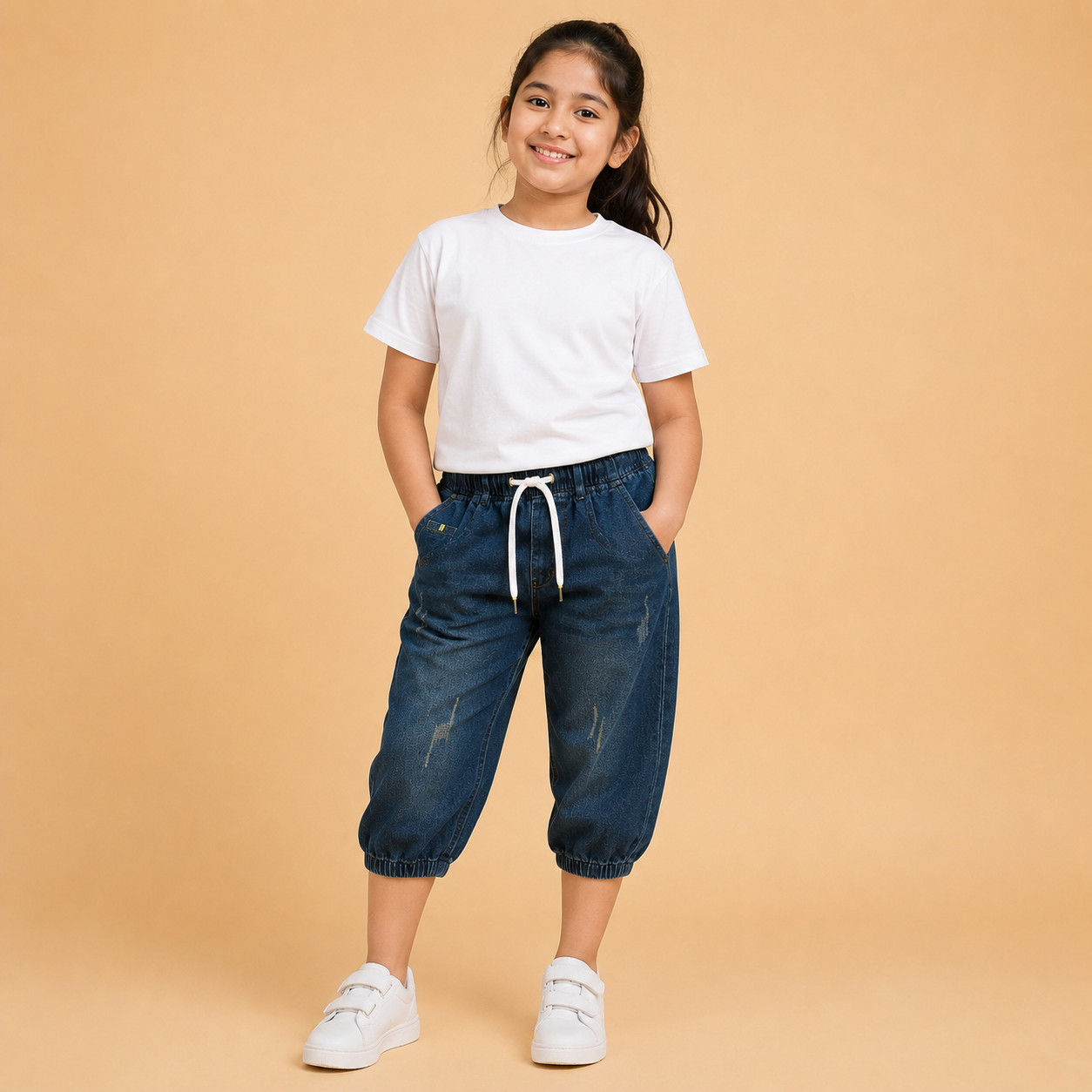 Denim Capri Faded dark blue ( unisex )