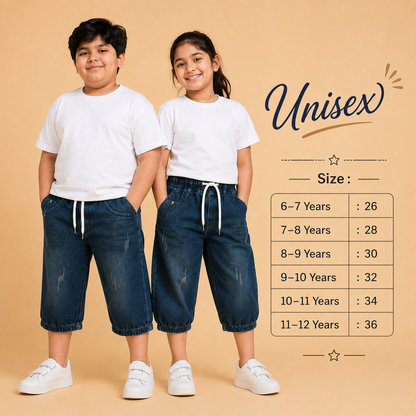 Denim Capri Faded dark blue ( unisex )