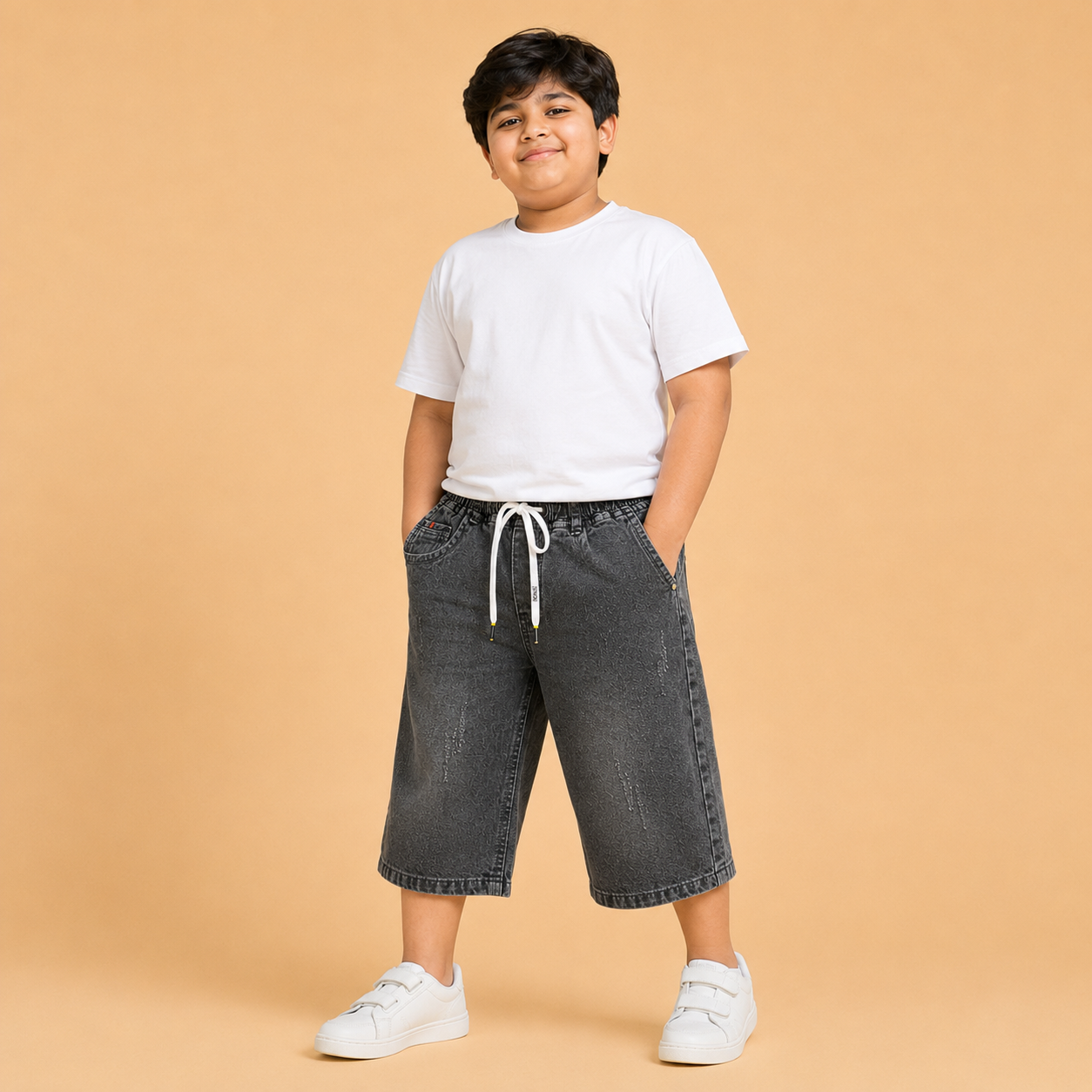 Denim Capri Faded Grey ( unisex )