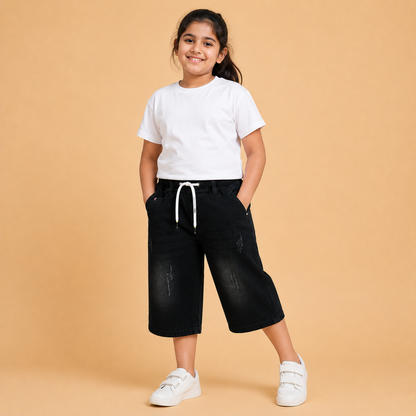 Denim Capri Faded black ( unisex )