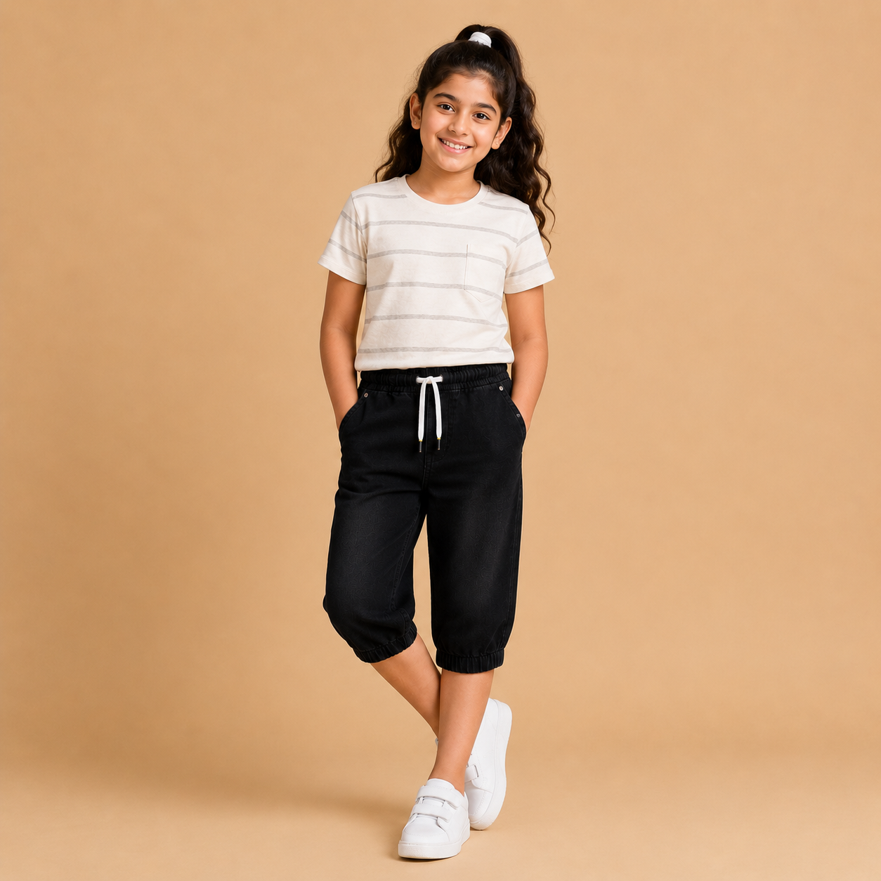 Denim Capri Faded black ( unisex )