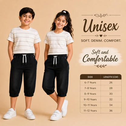 Denim Capri Faded black ( unisex )