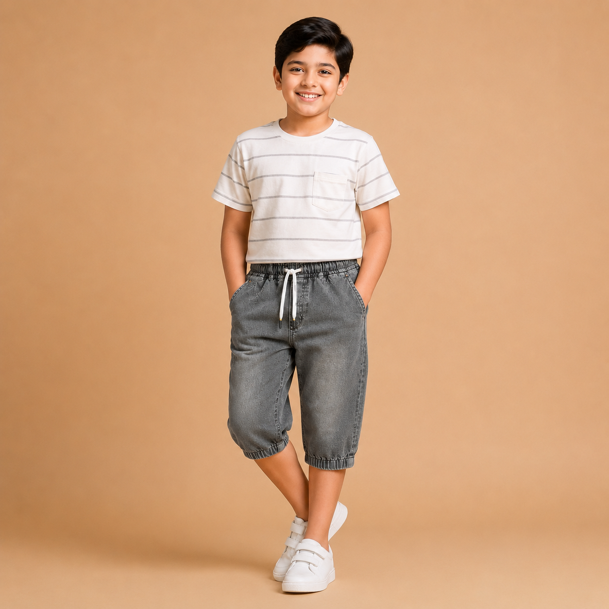 Denim Capri Faded Grey ( unisex )