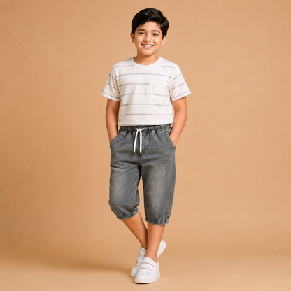 Denim Capri Faded Grey ( unisex )