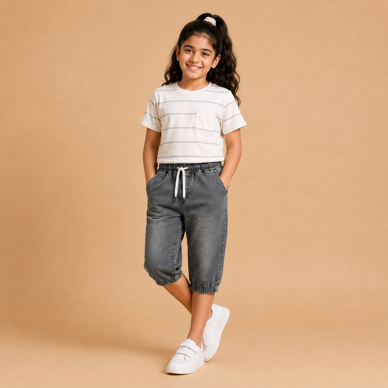 Denim Capri Faded Grey ( unisex )