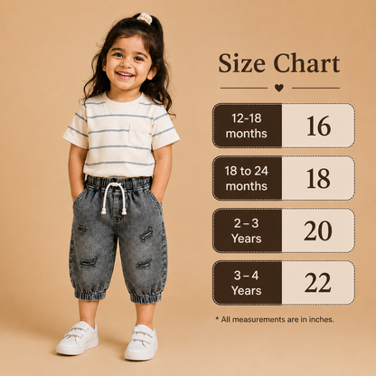 Denim Mini Capri Faded Grey ( unisex )