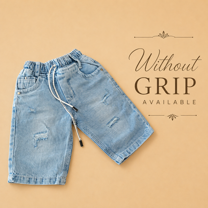Denim Mini Capri Faded sky blue ( unisex )