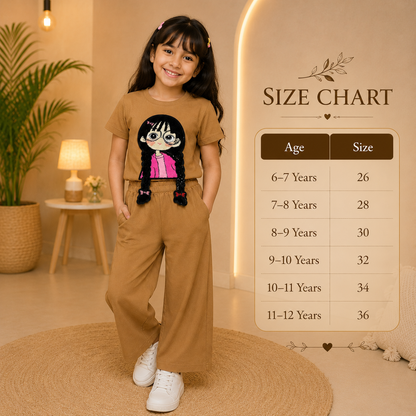 Beige 3D Crop-Plazo Cordset