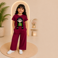 Wine 3D Crop-Plazo Cordset
