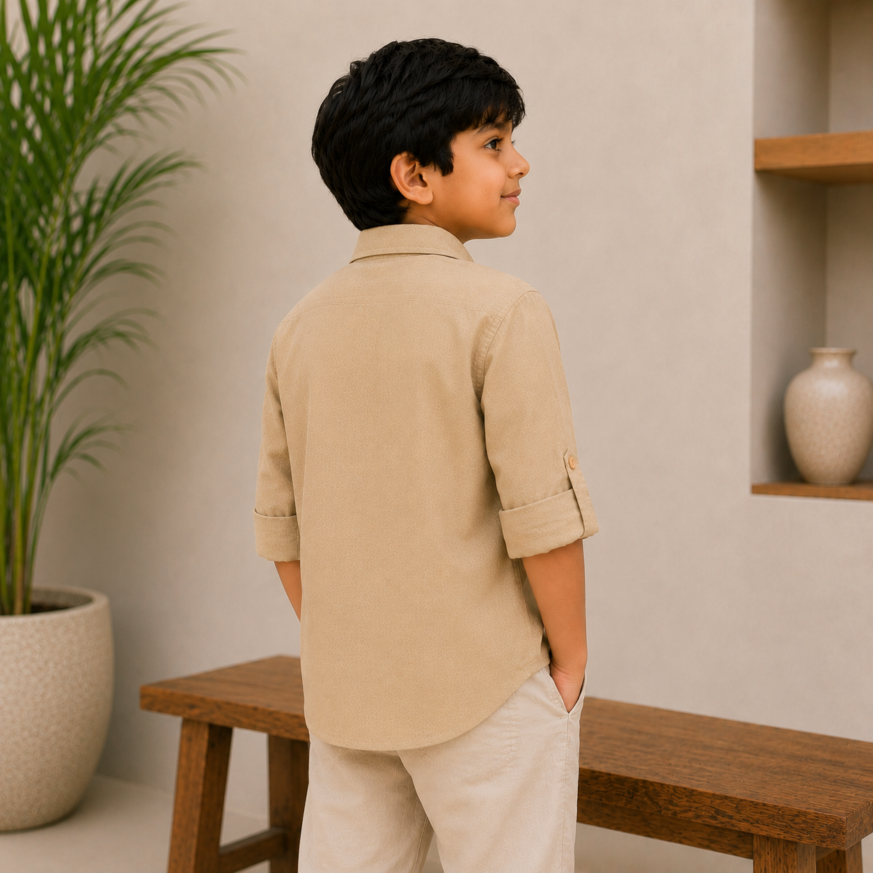 Plain Cream - Pure Cotton Shirt