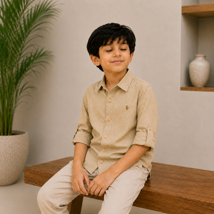 Plain Cream - Pure Cotton Shirt