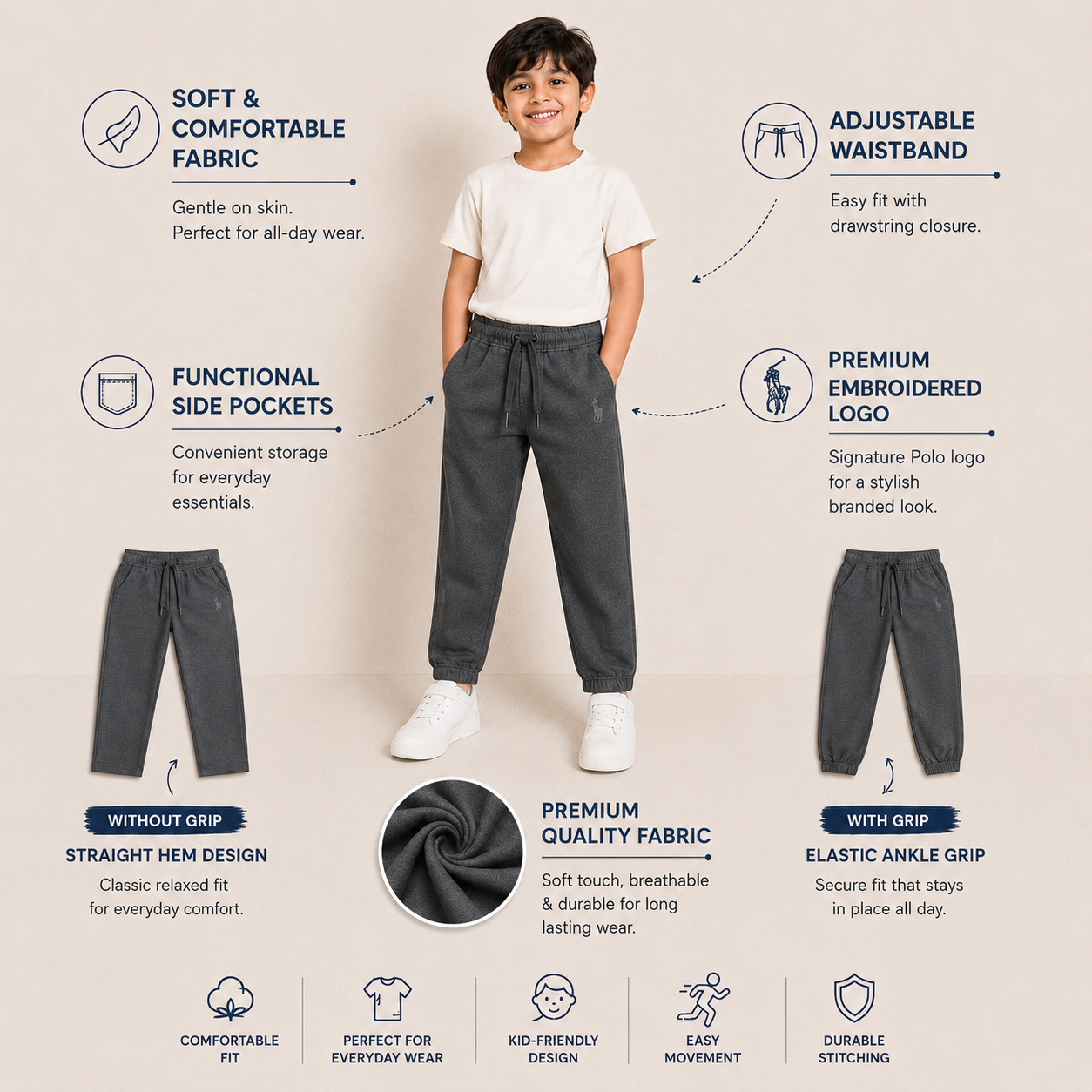 Grey Soft Joggers bottom