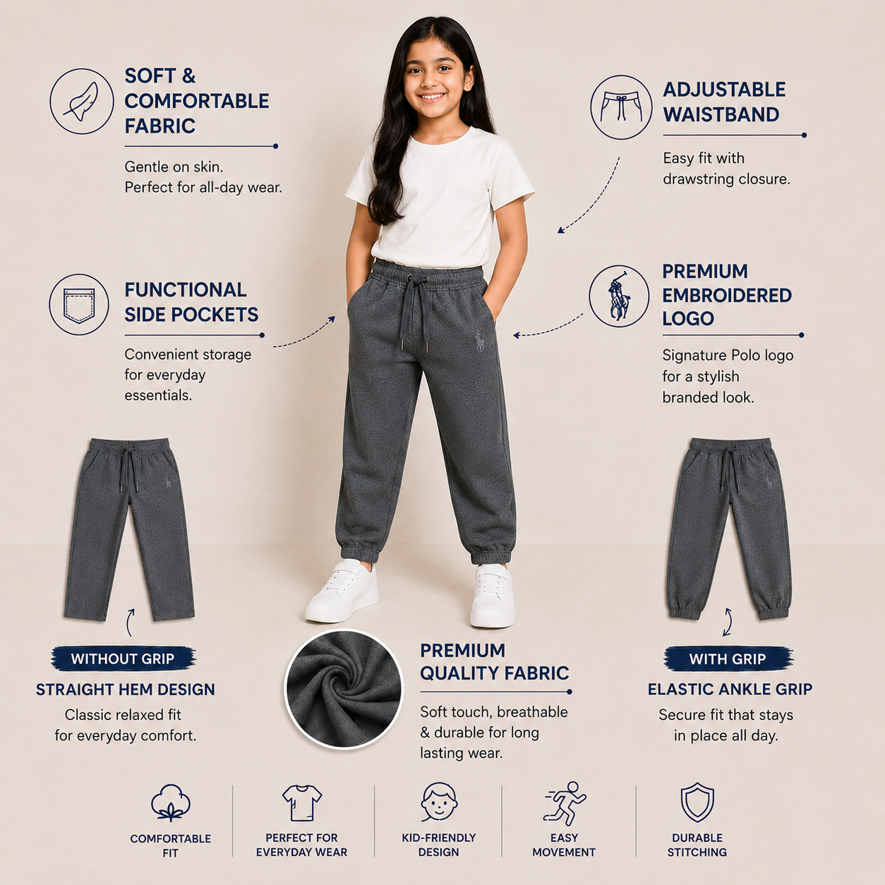 Grey Soft Joggers bottom