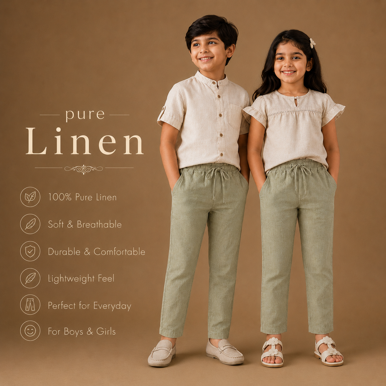 Pure Linen - Beige shade Bottom