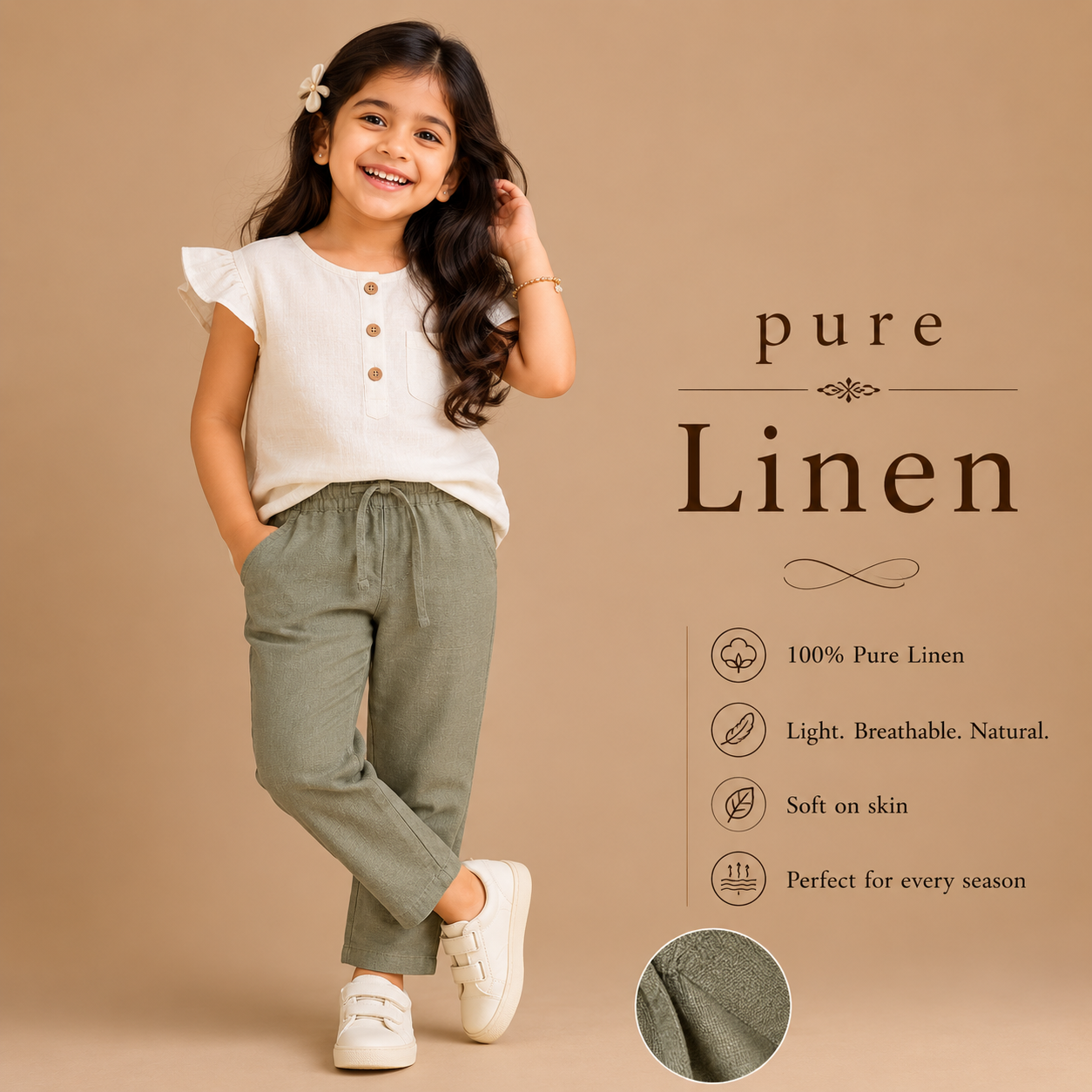 Pure Linen - Khadi shade Bottom