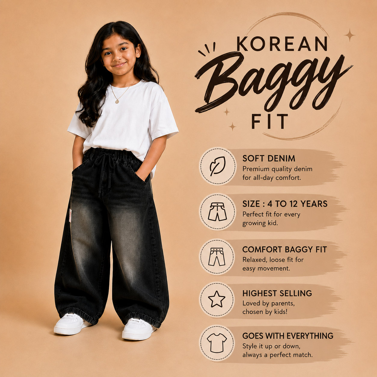 Baggy Faded Black Bottom