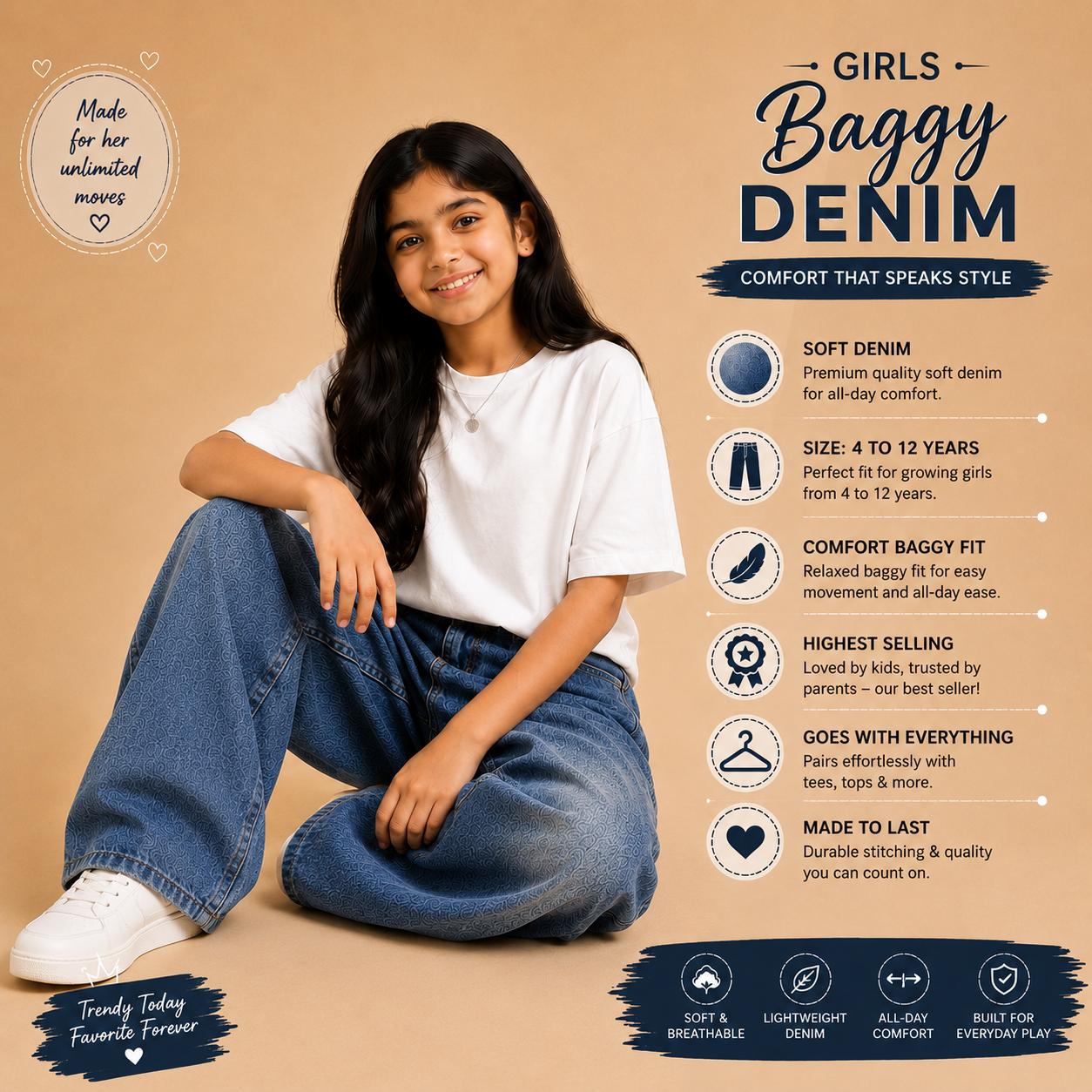 Baggy Perfect Faded - Denim shade Bottom