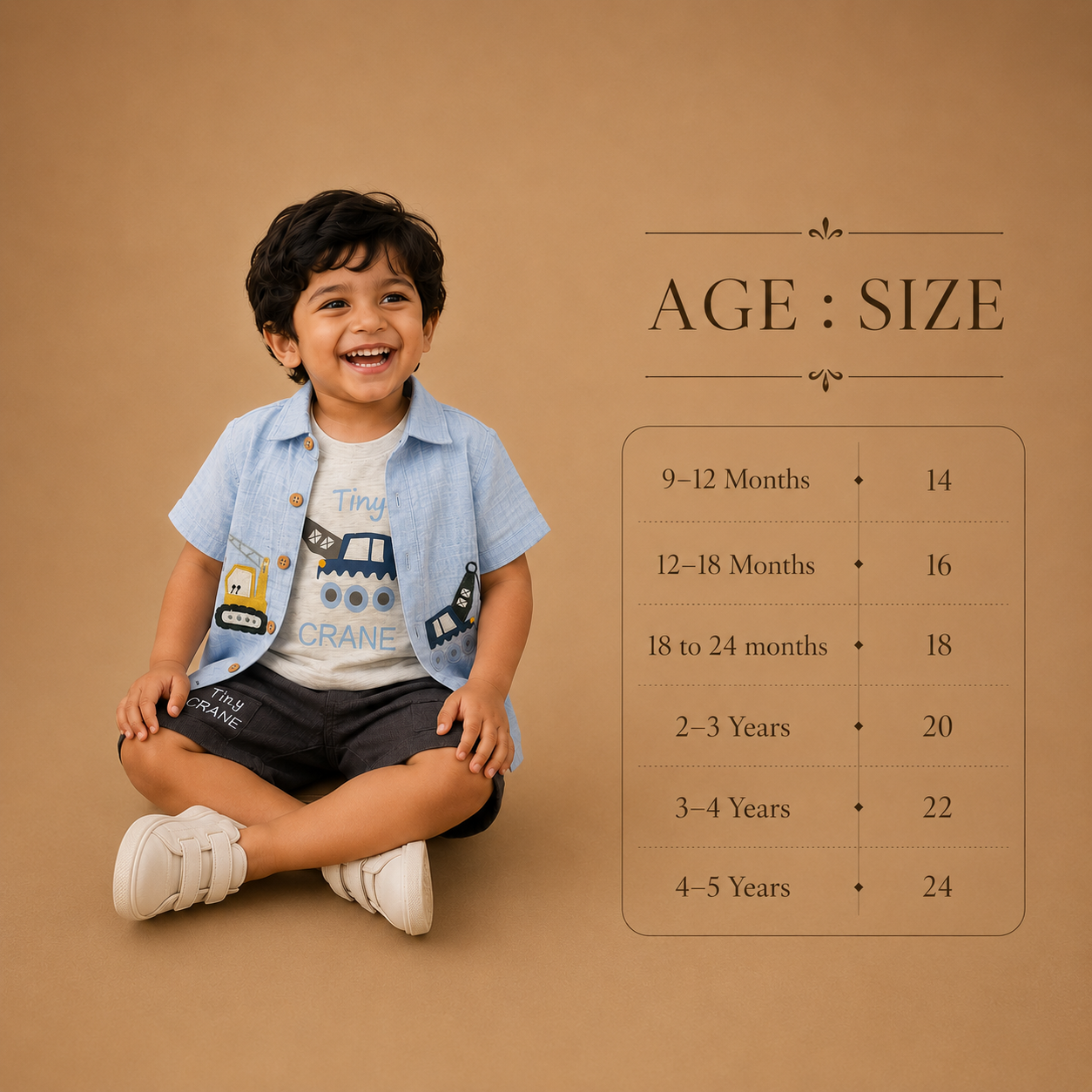 Blue : mini Crane Muslin Cotton 3 Piece Set