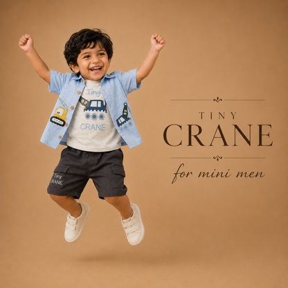 Blue : mini Crane Muslin Cotton 3 Piece Set